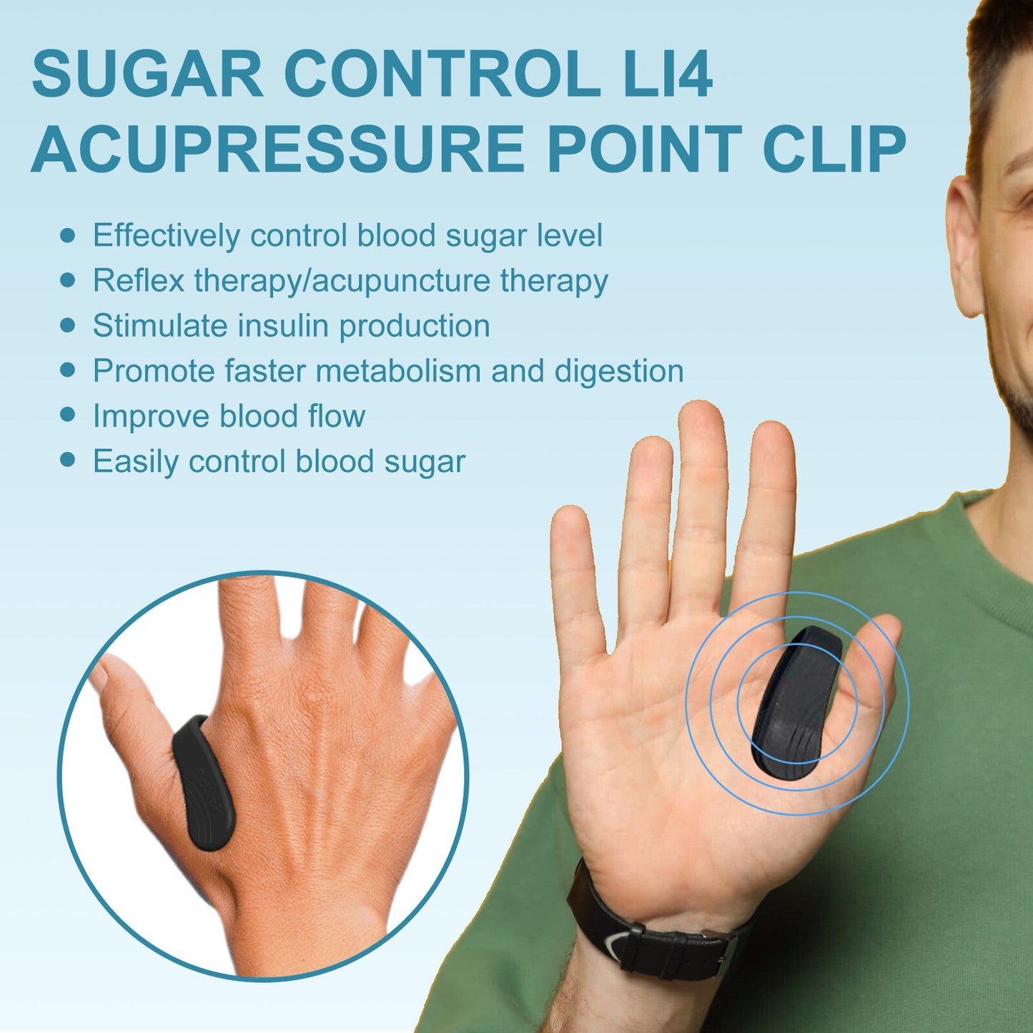Acupressure Sugar Control Clip – Natural Support for Healthy Blood Sugar