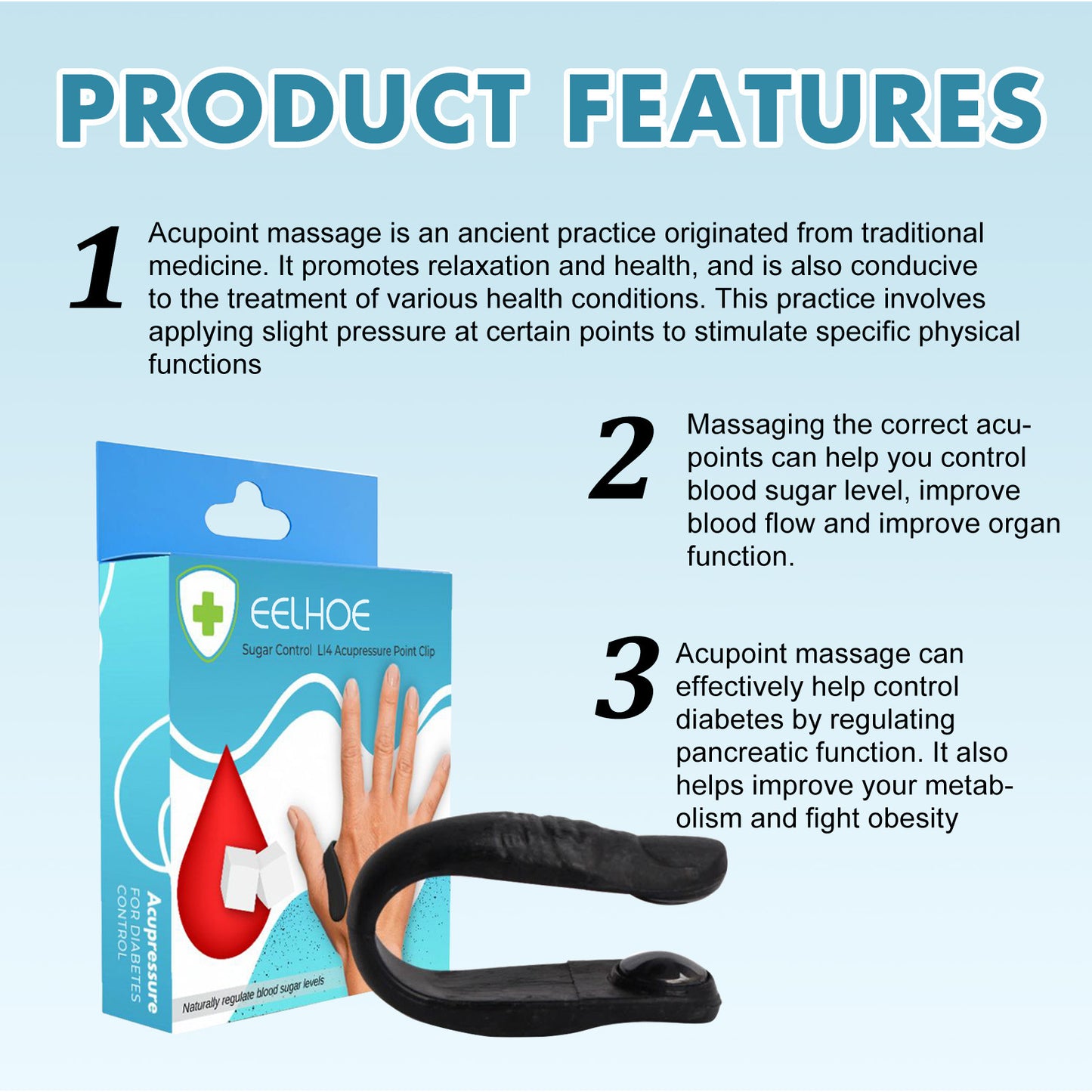 Acupressure Sugar Control Clip – Natural Support for Healthy Blood Sugar
