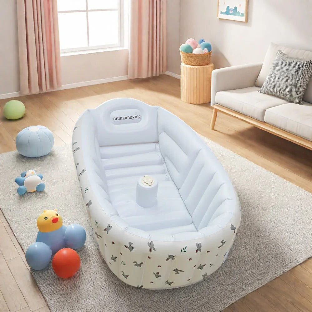 Air Inflatable Baby Bathtub – Portable Infant Bath with Safety Support
