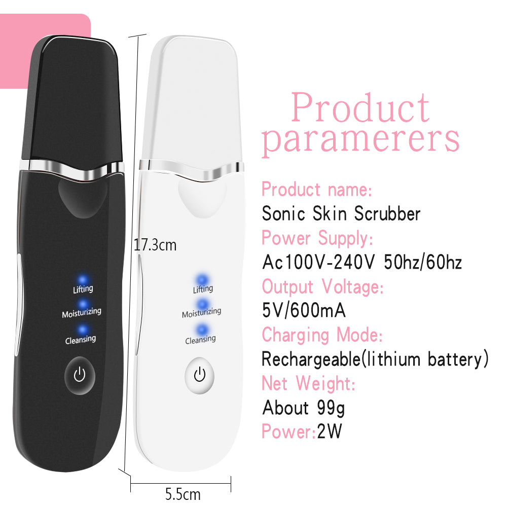 Ultrasonic Blackhead Remover & Skin Lifting Facial Spatula – Deep Clean & Glow