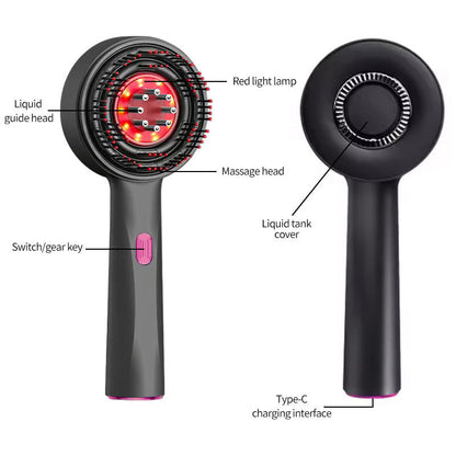 Smart LED Scalp Massager Comb with Liquid Infusion & Red Light Therapy