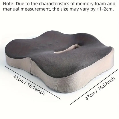 Ergonomic Memory Foam Seat Cushion for Hip, Thigh & Back Support