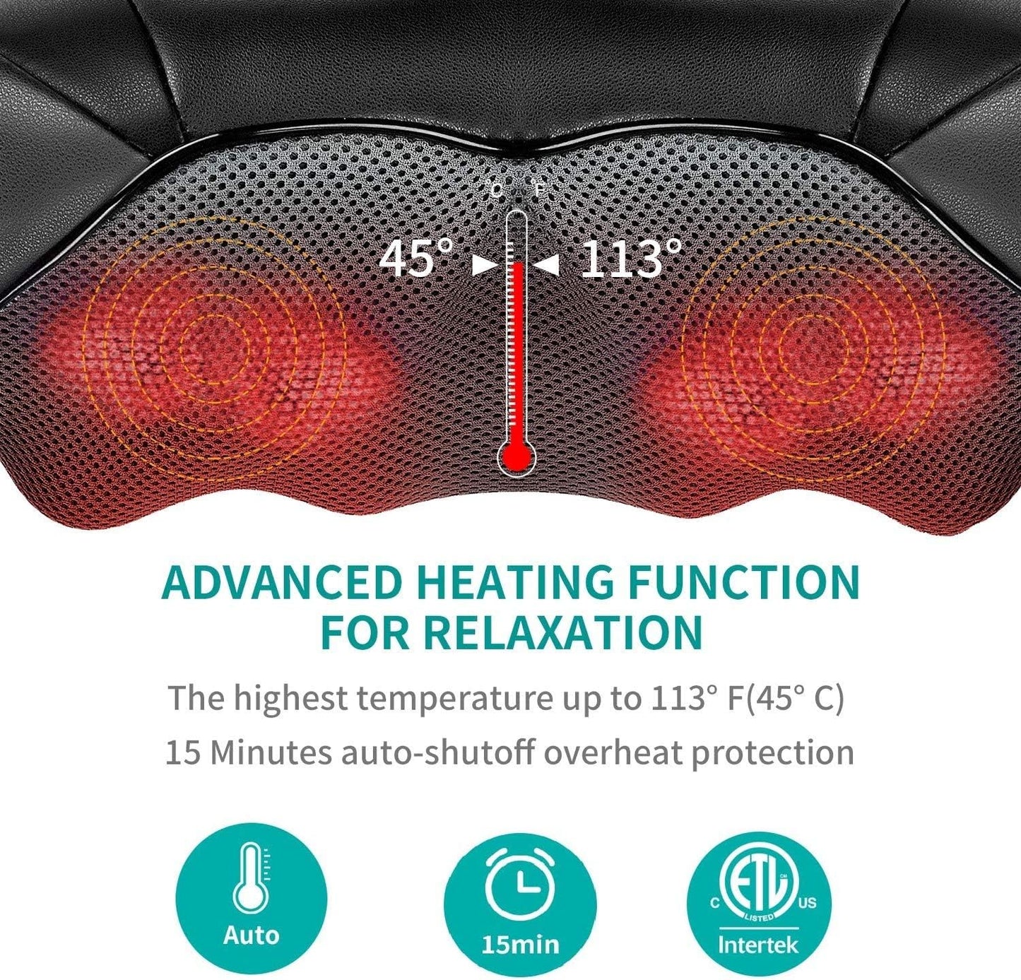 Neck & Back Massager – Deep Tissue Shiatsu Neck, Shoulder & Back Relief with Heat