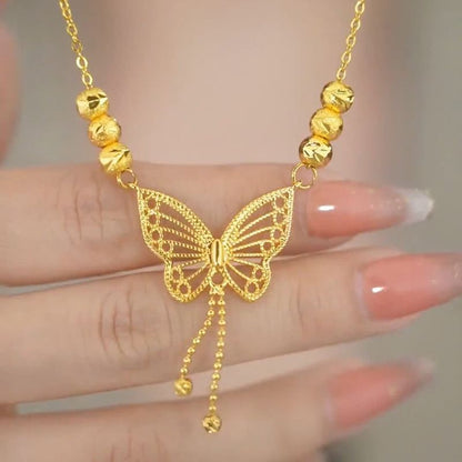 Butterfly Qixi Necklace – Elegant Six Beads Luxury Pendant for Women