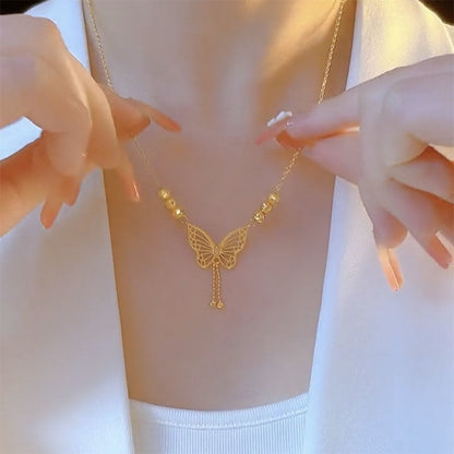 Butterfly Qixi Necklace – Elegant Six Beads Luxury Pendant for Women