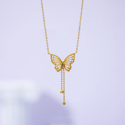 Butterfly Qixi Necklace – Elegant Six Beads Luxury Pendant for Women