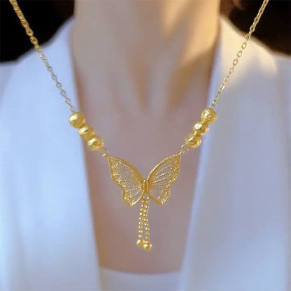Butterfly Qixi Necklace – Elegant Six Beads Luxury Pendant for Women