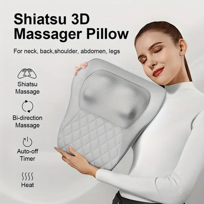 Shiatsu 3D Massage Pillow with Heat – Full Body Relaxation