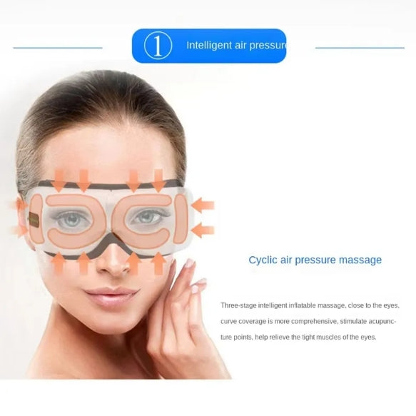 Portable Rechargeable Eye Massager with Soothing Heat & Music Therapy