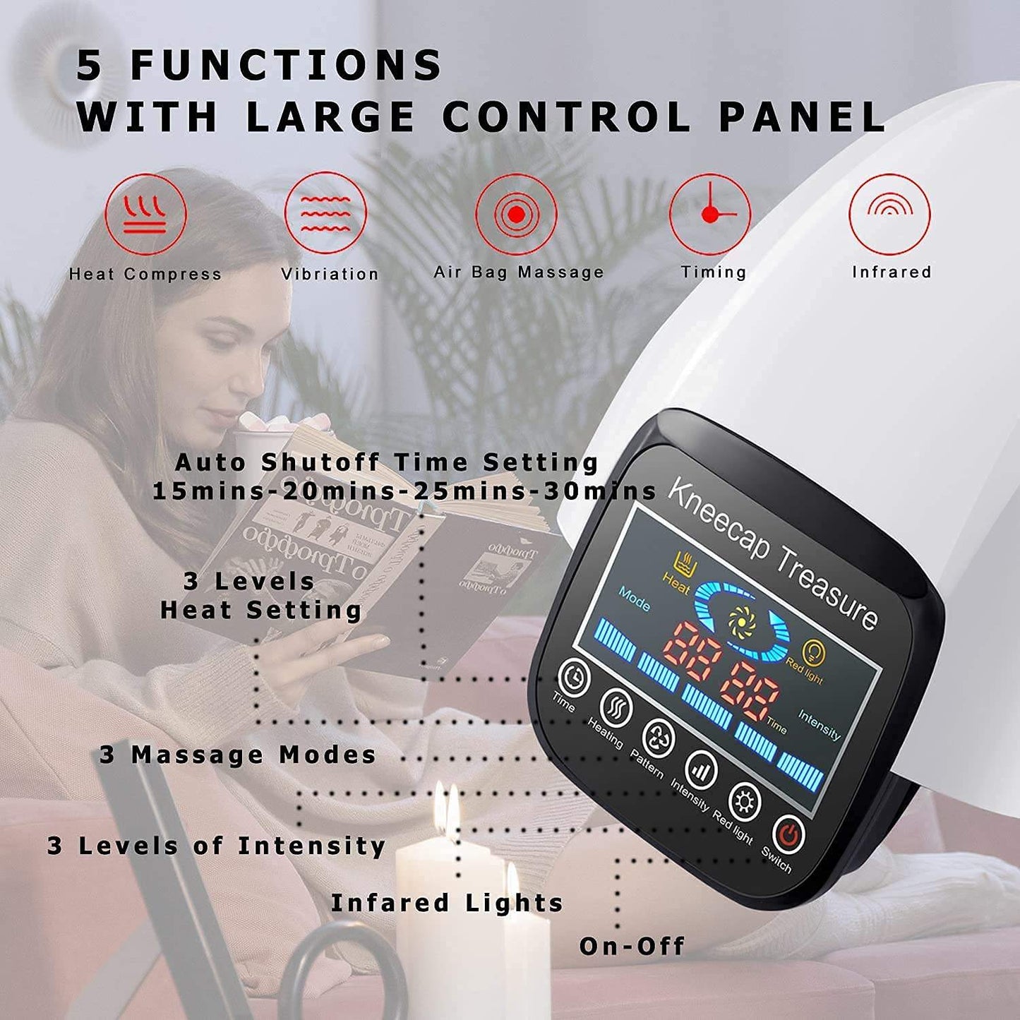 Smart Air Compression Knee Massage Machine – Pain Relief, Heat Therapy & Joint Relaxation
