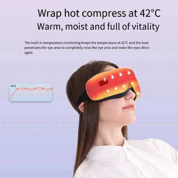 Portable Rechargeable Eye Massager with Soothing Heat & Music Therapy