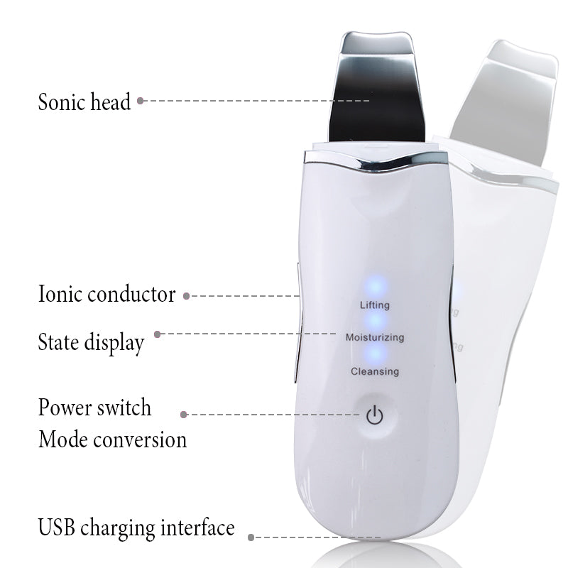 Ultrasonic Blackhead Remover & Skin Lifting Facial Spatula – Deep Clean & Glow