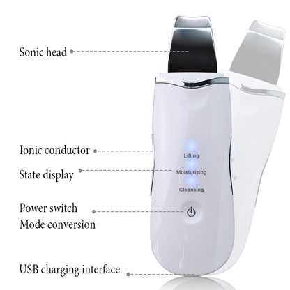 Ultrasonic Blackhead Remover & Skin Lifting Facial Spatula – Deep Clean & Glow